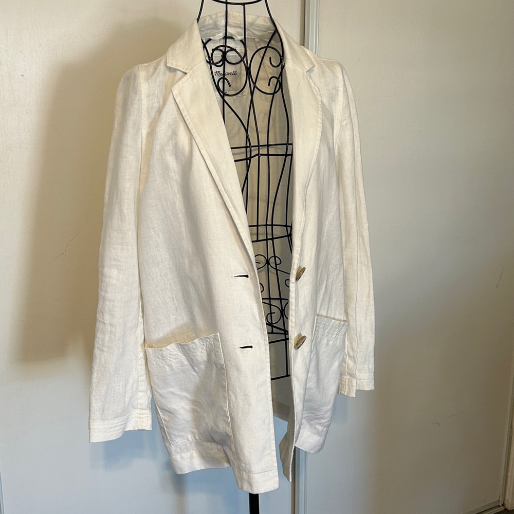 Madewell White Linen Jacket Size XS